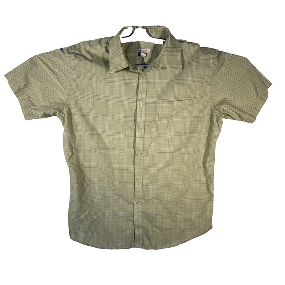 Van Heusen Tops - Vanheusen Womens Green Plaid Classic Look Button Up Pocket Shirt Size M‎ 15-15.5